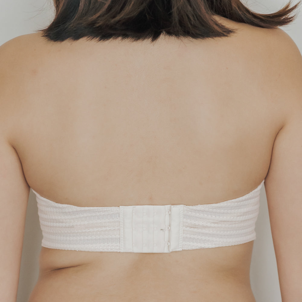 Nurteks Women's White Unsupported Strapless Back Transparent Bra