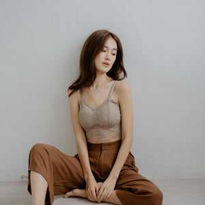 Lace Accent Bralette in Camel