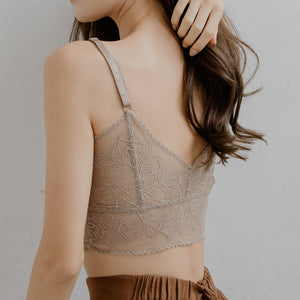 Lace Accent Bralette in Camel