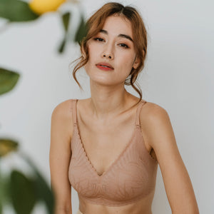 Lace Meets Comfort Seamless Wireless Bra in Warm Nude (Size L & XL Only)