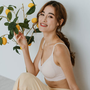 Lace Meets Comfort Seamless Wireless Bra in Blush Nude (Size M & L Only)