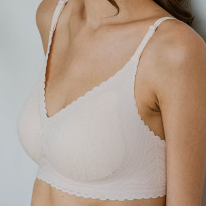 Lace Meets Comfort Seamless Wireless Bra in Blush Nude (Size M & L Only)