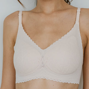 Lace Meets Comfort Seamless Wireless Bra in Blush Nude (Size M & L Only)