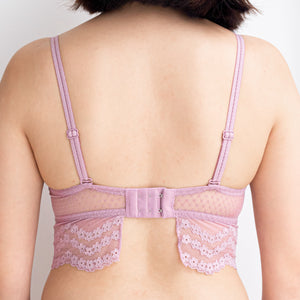 Buttery Lacey Midi Push Up Wireless Bra in Lilac (Size XL Only)