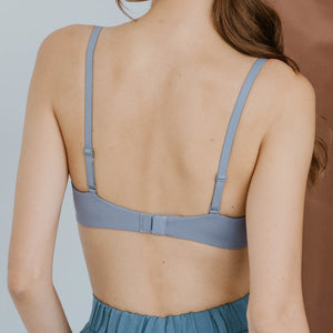 Cozy Lightly-Lined Wireless Bra (Cotton x Modal Blend Fabric) in Dusty Blue (Size L & XL Only)