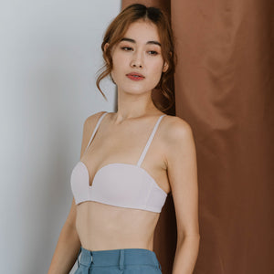 Cozy Lightly-Lined Wireless Bra (Cotton x Modal Blend Fabric) in Dusty Pink (Size XL Only)