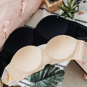 *RESTOCKED* LIVE FREE! Lightly-Lined 100% Non-Slip Strapless Wireless Bra in Nude