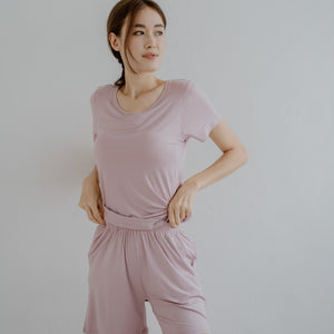 Everyday Bra-less Modal® Fabric Loungewear set in Lilac (With in-built cups)