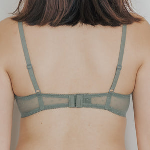 Dreamy Polka Dot! Balconette Push Up Wireless Bra in Sage (Size L & XL only)