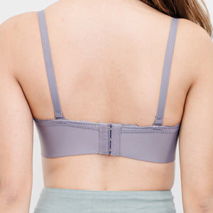 Lacey Minimalist Super Push Up Bra Wireless Bra in Grey (Size XL only)