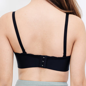 Lacey Minimalist Super Push Up Bra Wireless Bra in Black (Size XL Only)