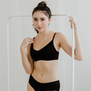 Seriously Comfy Lightly-Lined Wireless Bra in Black (Size S & XL Only)