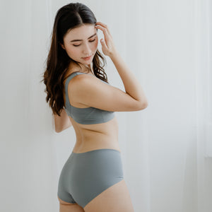 Seriously Comfy Push Up Seamless Wireless Bra in Dusty Blue (Size XL Only)