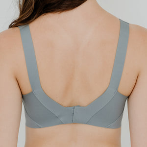 Seriously Comfy Push Up Seamless Wireless Bra in Dusty Blue (Size XL Only)