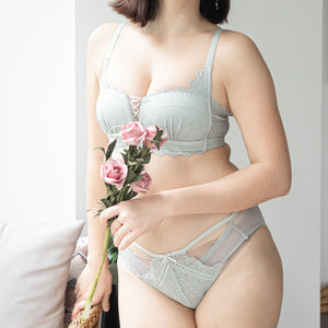 Sensual Comfort! Push Up Wireless Bra in Minty Grey (Size XL Only)
