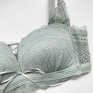 Sensual Comfort! Push Up Wireless Bra in Minty Grey (Size XL Only)