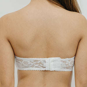 V-Laced Strapless Wireless Bra in White (Size XL Only)