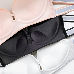 *RESTOCKED* Laced It Up! V2.0 Non-Slip Strapless Push Up Bra in Warm Nude