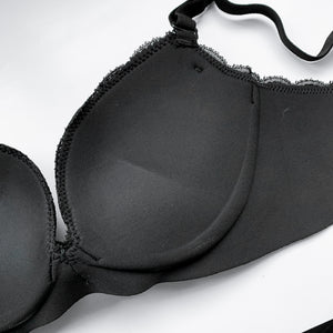 Lacey Minimalist Super Push Up Bra Wireless Bra in Black (Size XL Only)