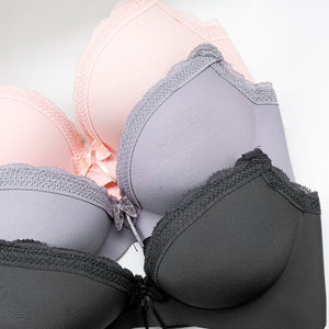 Lacey Minimalist Super Push Up Bra Wireless Bra in Black (Size XL Only)