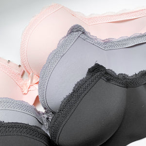 Lacey Minimalist Super Push Up Bra Wireless Bra in Black (Size XL Only)