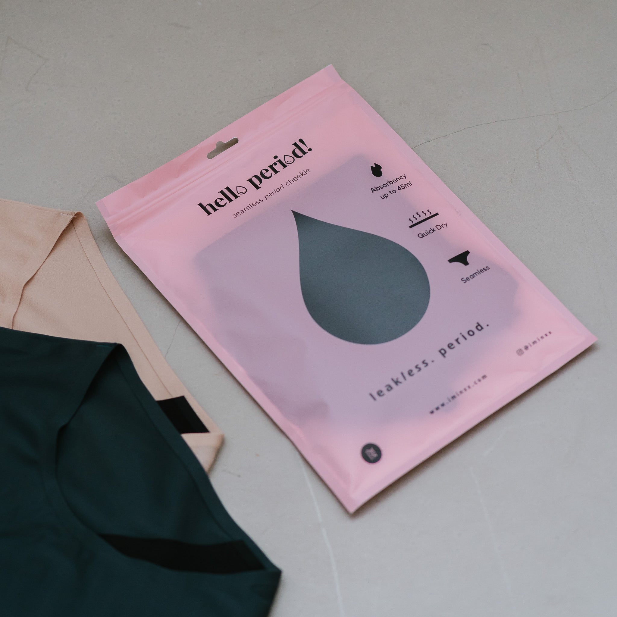Hello Period! Seamless Mid-Rise Cheekie in Buttery Teal Marine (Size L - 3XL only)
